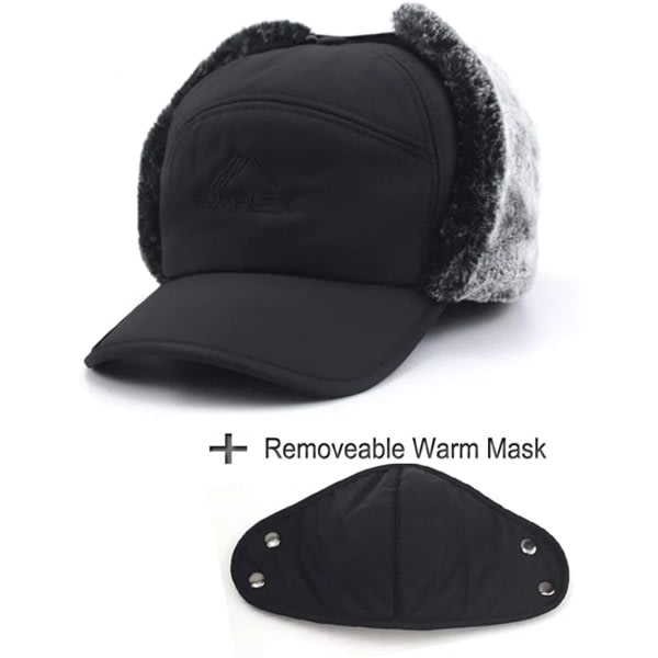 Vinter Aviator Hat For Menn Catcher Hat Vindtett Varm Vinter Hat Med Øreklaffer Cap For Menn Peaked Hat Snowboard Skate Riding