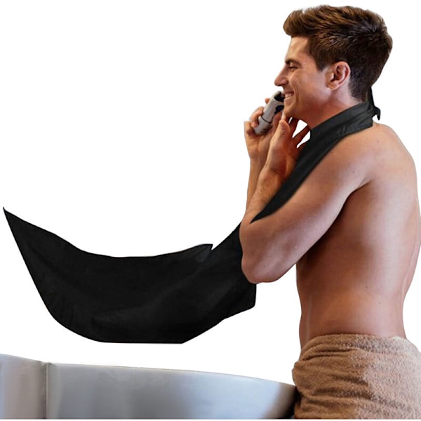 Barberklud til barbering, rengøringsklud til hårklipning (sort (med transparent sugekop))