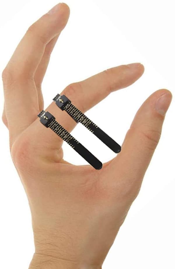 Ringmålersett, smykkemåling plast finger måler Black
