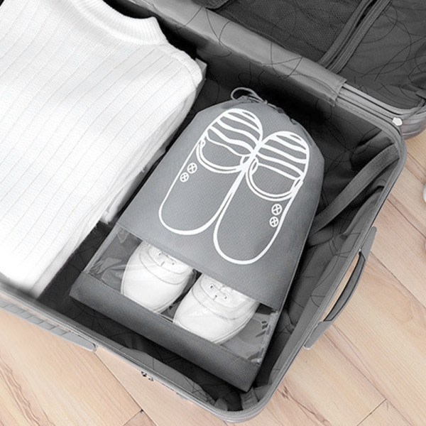 Bærbar reisesko-oppbevaringspose i non-woven-stoff med
