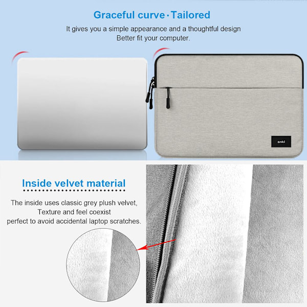 11-15.6 tum väska fodral Laptop CASE 13.3 tum Mörkgrå Dark Grey 13.3 inches