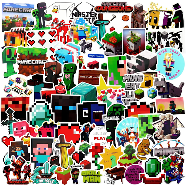 100 st Minecraft klistermärken paket bil klistermärken minecraft klistermärken bomb mix klistermärken