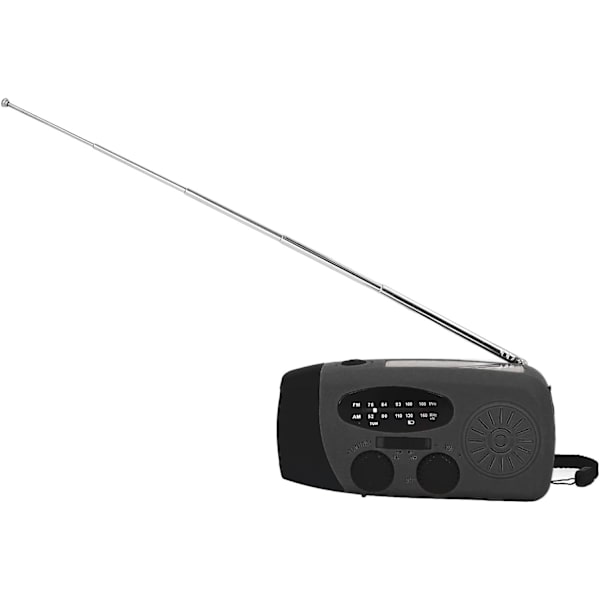 Veva Radio med Handvev, Solladdning, LED-ficklampa, Bärbar FM AM WB USB-radio