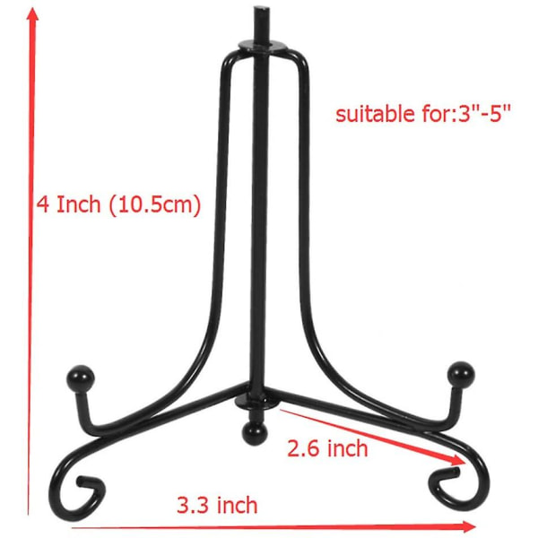 2-pack järndisplayställ, svart järnstaffliplatta display fotohållare stativ, visar bildramar, dekorativa