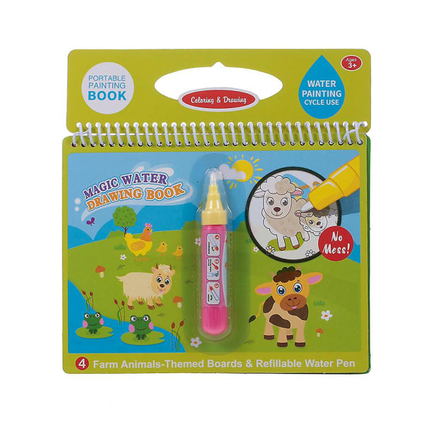 Magisk vanntegnebok malebok vannmaling doodlebok for barn, barns bursdagsgave