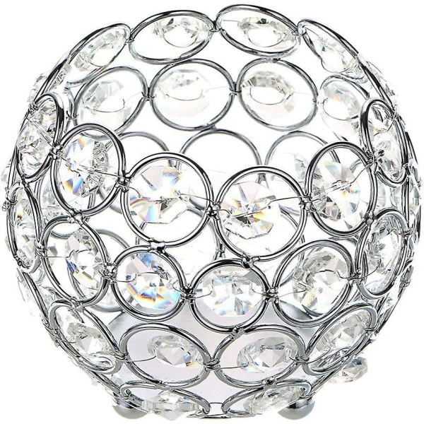 10 cm krystallskål Votive lysestake glitrende telys lysestaker (sølvfarge)