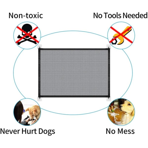 Dørsikkerhed, Trappesikkerhed, Rulbar, Hundesikkerhed, Baby, Indtrækkelig og rullebar, 72 cm x 110 cm