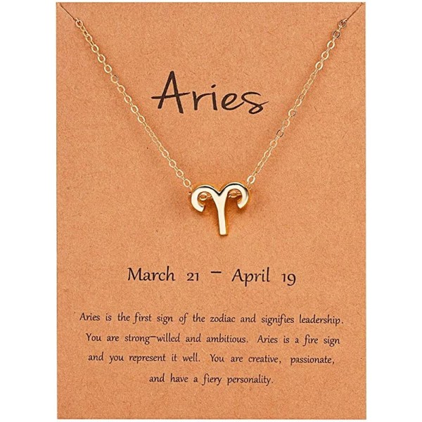 Kultainen tähtimerkki riipus kaulakoru - Oinas (21. maaliskuuta - 19. huhtikuuta) - Horoskooppi horoskooppi taivaallinen astrologia koruja - lahja naisille miehille