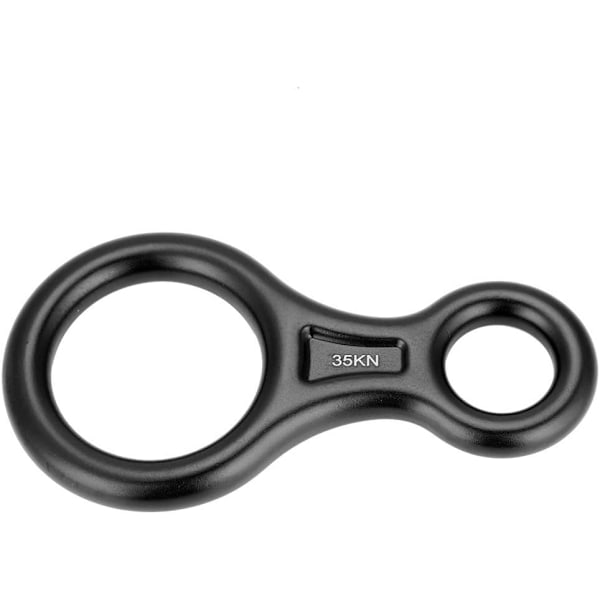 Klätterrep-nedstigning, 35KN Figur 8 Ord Rep-nedstigning Rappelling Ring Klättring Räddningsutrustning Black