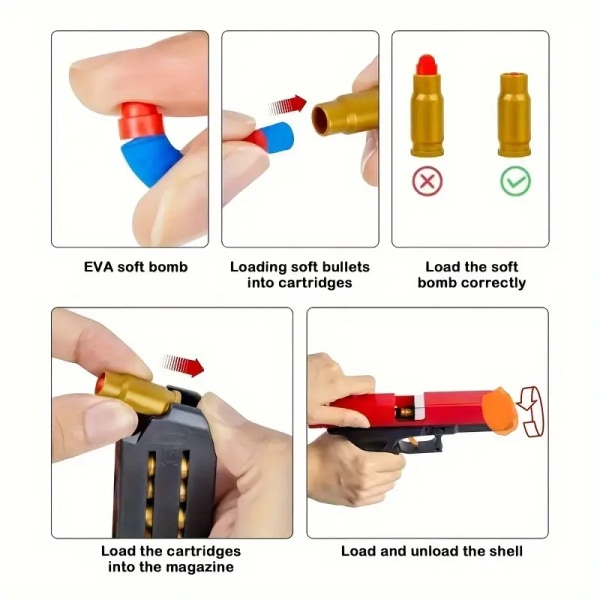 Soft Bullet Toy Gun med Pull Back Action og Educational Foam Shockwave