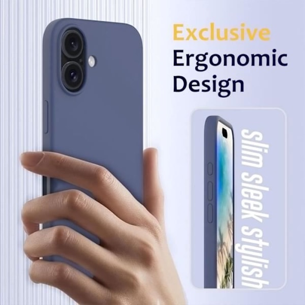 Fodral för iPhone 16 - Matt effekt midnattsblå flytande silikon skydd + 2 härdat glas