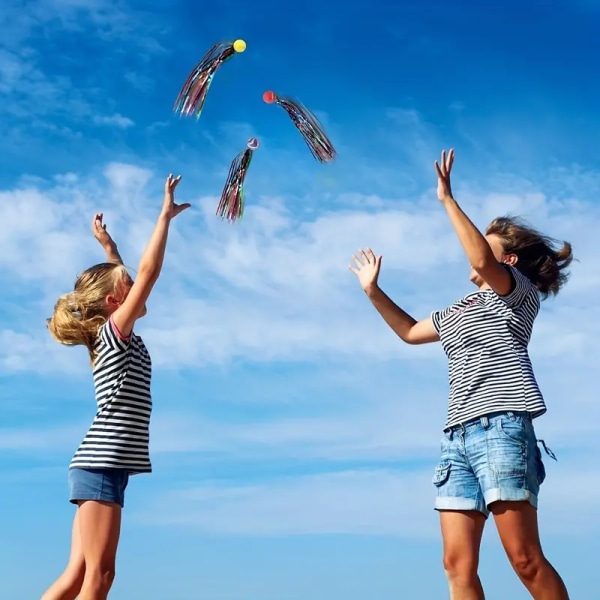 Sæt med 20 Bouncy Superbolde med Farverige Streamers