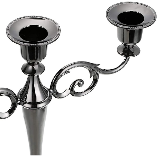 3-armet metallkandelaber lysestake sølv europeisk elegant lysestake lysestativ for bryllup middagsbordet jul fest hjeminnredning svart black