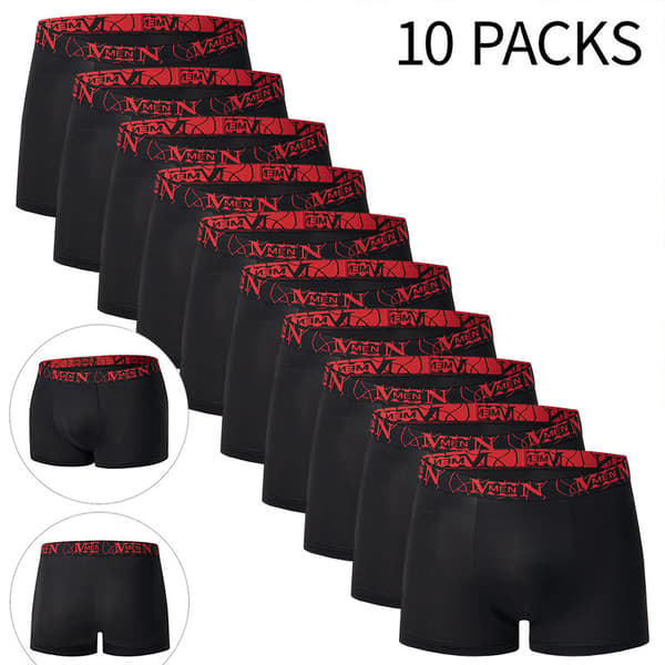 5-pak bomulds boxershorts til mænd, elastisk linning, åndbare og lette til hverdagsbrug 5 PCS XL