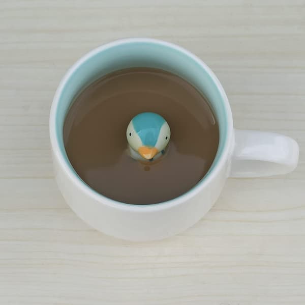 3D pingvin kaffekopp, 350 ml, dyredesign, håndlaget, bursdagsgave