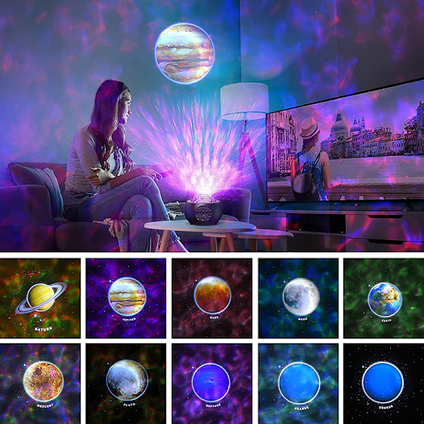 LED Stjernehimmel Projektor, Planet Projektor, 3 i 1 Havbølge