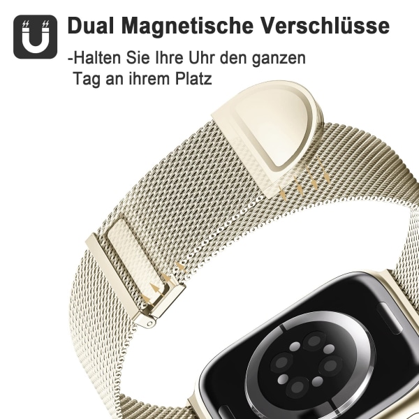 Armband kompatibel med Apple Watch Armband 40mm 41mm 38mm för kvinnor/män, för iWatch Series 8 7 6 SE 5 4 3 2 1, Champagne Gold