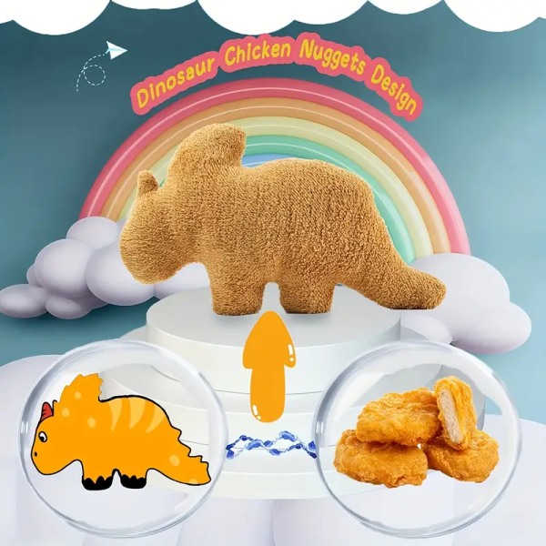 Stegosaurus Dinosaur og Kyllingnuggets Plys Puder - Sjov Halloween, Jul,