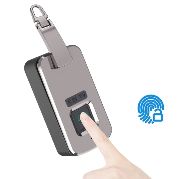 Kannettava Mini Smart Fingerprint Lock Älykäs riippulukko Matkalaukku Reppu Kukkaro Riippulukko