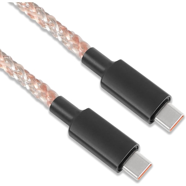 LED USB type C ladekabel 66 W, RGB lysende gradvis belysning aluminiumskall USB C-kabel rask lading kabel, type C-enhet (farget) – 3,2 fot