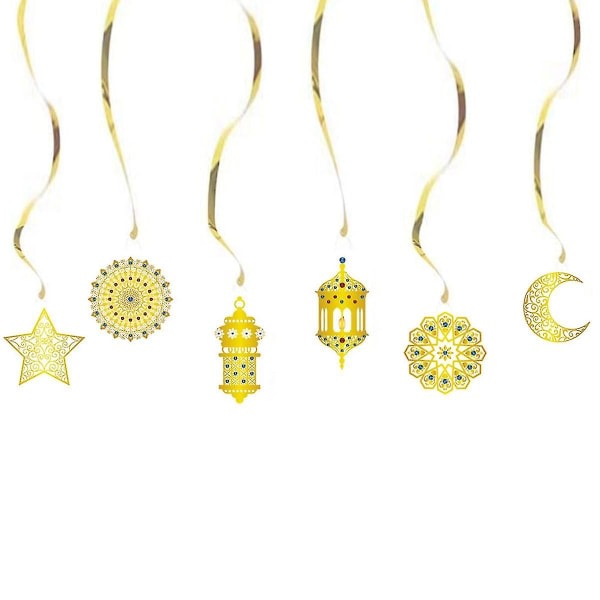 Ramadan Eid Mubarak Dekoration Eid Al-adha Dekoration Guld hængende hvirvler Dekorationer Måne,stjerner An