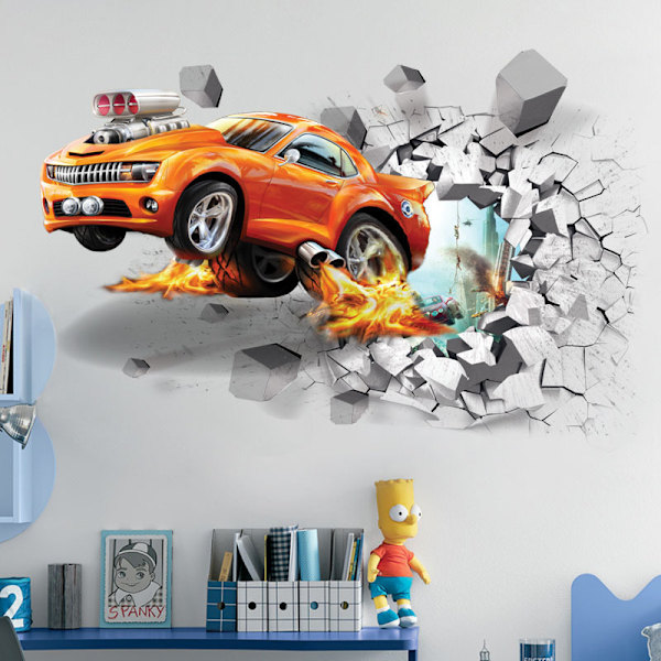 3D självhäftande avtagbar genom väggen vinyl väggdekaler
