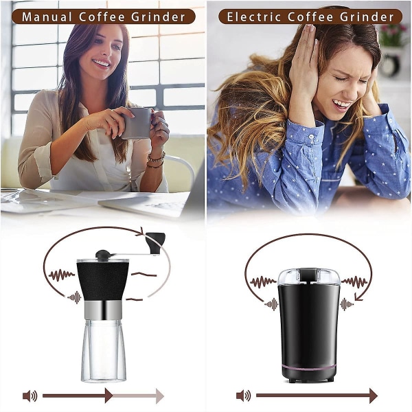 Manuaalinen kahvimylly, säädettävä kannettava kahvimylly ruostumattomasta teräksestä