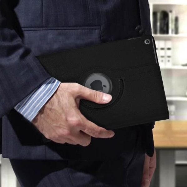 iPad 2019 Case 10.2 Täysi suoja 360° kääntyvä jalusta musta