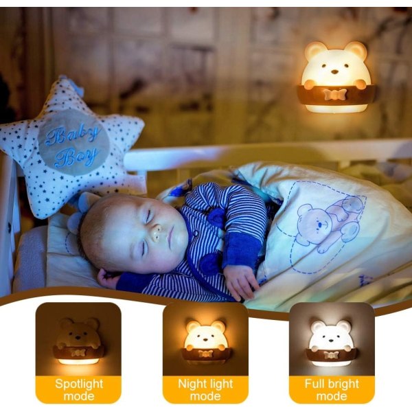 LED-nattelys, soveværelsesnattelys, bærbart børnenattelys, bærbart USB-genopladeligt nattelys til små babyer - WELLNGS NO:1