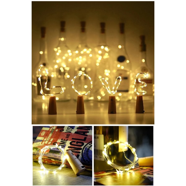 Ljusslinga til flaske LED (med batteri) halloween julelampe Pink Pink 1PC