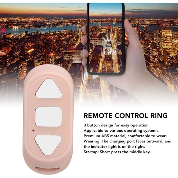 Bluetooth-fjärrkontroll för sidvändning, App-fjärrkontroll för bläddring, Ringklickare, Fjärrkontroll för kamera, Selfie-knapp för mobiltelefon rose