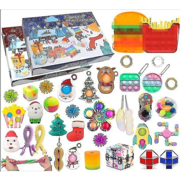 Jul Adventskalender Present Fidget Leksaker Stress Relief Fidget Leksak Blind Box Barn 16