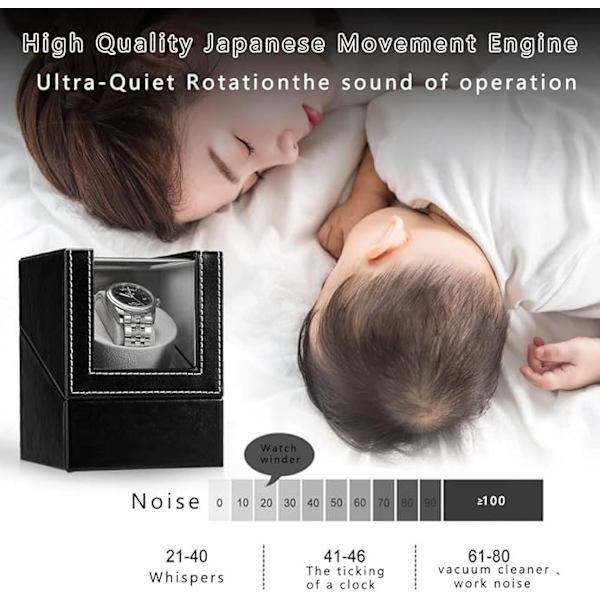 Automatisk Urwinder med Stille Japansk Motor, Premium Læder Ydre og Bløde Fleksible Urpuder til Mænds og Kvinders Ure
