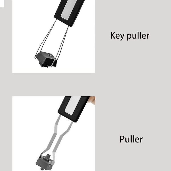 Keycap-avtrekker i metall, verktøy for fjerning av keycaps for mekanisk tastatur, i stål, svart