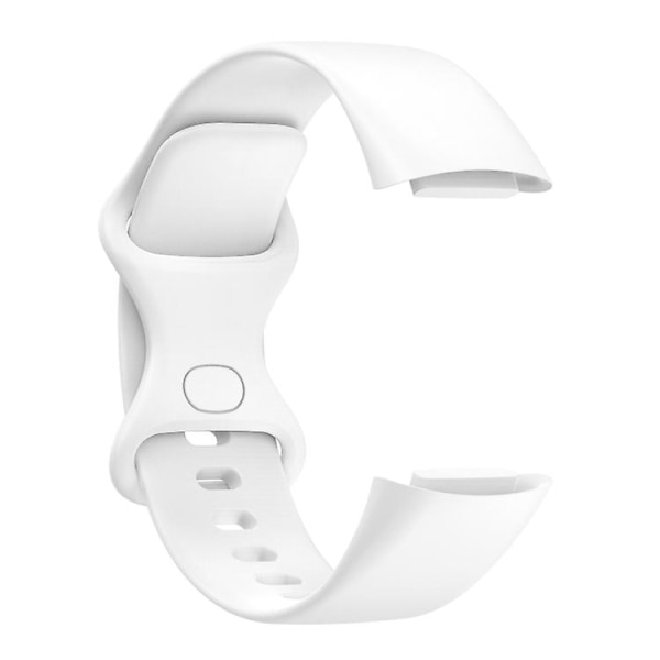 For Fitbit Charge 5 Silikonklokkebånd Hvit L