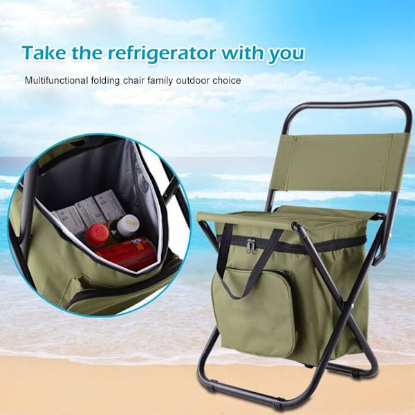 Foldbar Have-Stol med Opbevaring Bærbar Campingstol Robust Foldbar Stol Bærepose