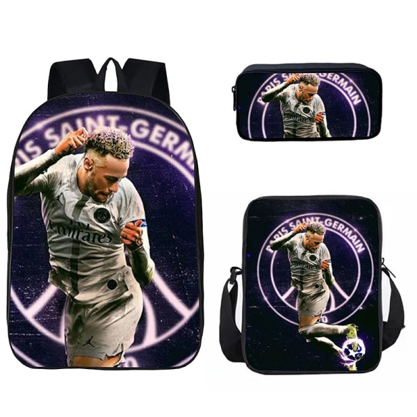 neymar Football backpack Student school bag in three sets blue