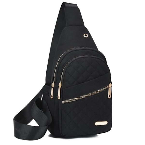 Lille Sling Rygsæk Dame Brysttaske Casual Messenger Taske Rejsetaske Lille Dokumentmappe Taske Sort-WELLNGS black