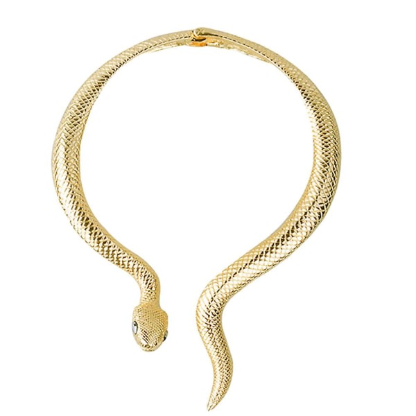 Vintage Snake Choker -kaulakoru Egyptin kultainen käärmekaulakoru naisille (59x4cm, kultainen)