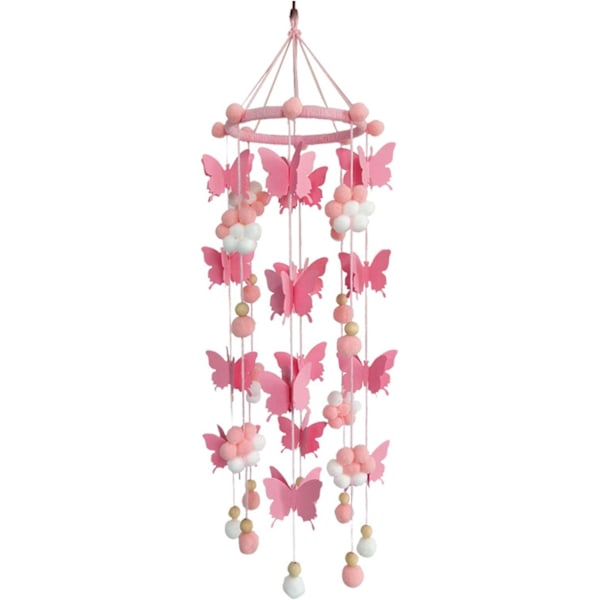 Baby Seng Mobile Sød Butterfly Filtkugle Mobile Loft Mobile H