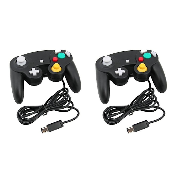 2 x Solitaire Langallinen Gamepad Joypad Pelikontrolleri Nintendo Gamecube / Wii Konsolille