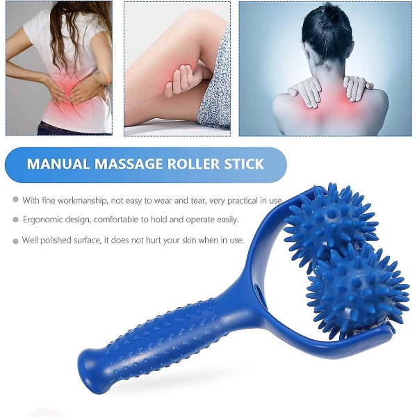 Muscle Roller Stick kädessä pidettävä vaahtorullahierontalaite selän kaulan käsivarsien jaloille (1kpl-sininen)
