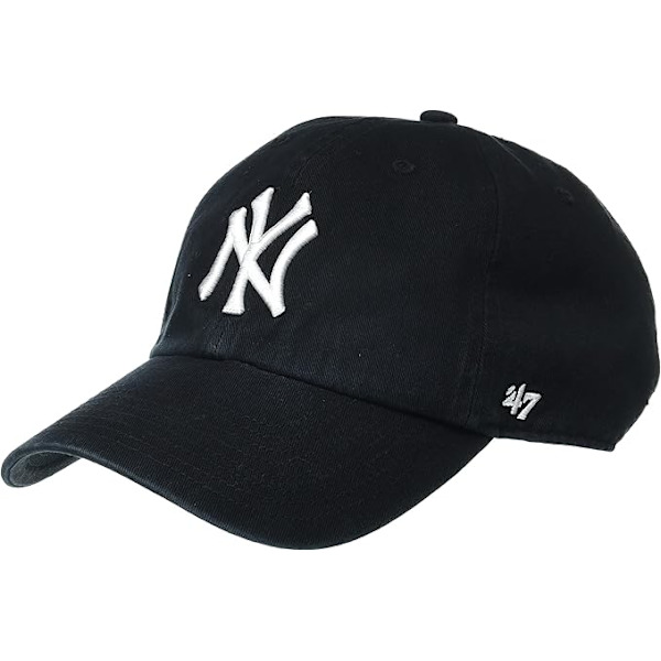 47 New York Yankees Klar Justerbar Baseballkasket (Sort Broderet)