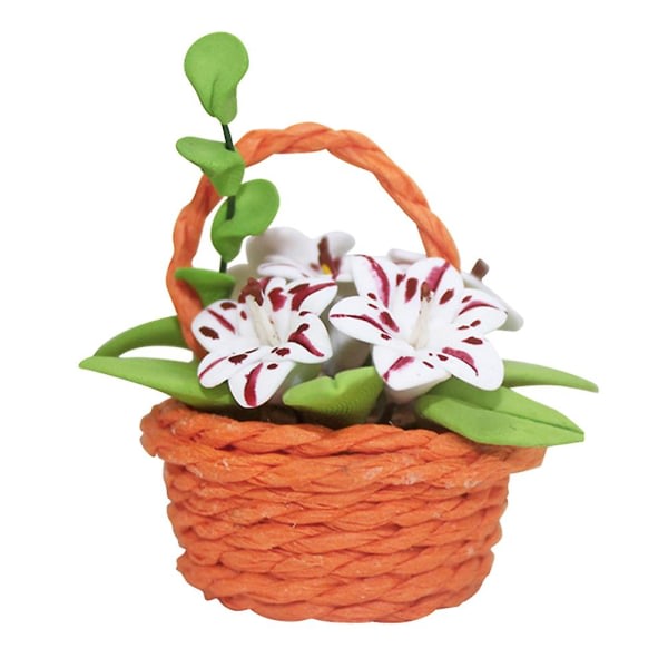 Miniatyr kunstige planter Mini blomsterpotte ornament Fest Goodie Box Miniatyr planter (6,8X4,5X4,5CM, Brun)