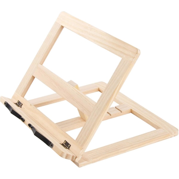 Bambus-bogholder, justerbar læsebogholder, træ-boghviler, trækøkkentablet-computerbogstativ, foldbart og justerbart træ