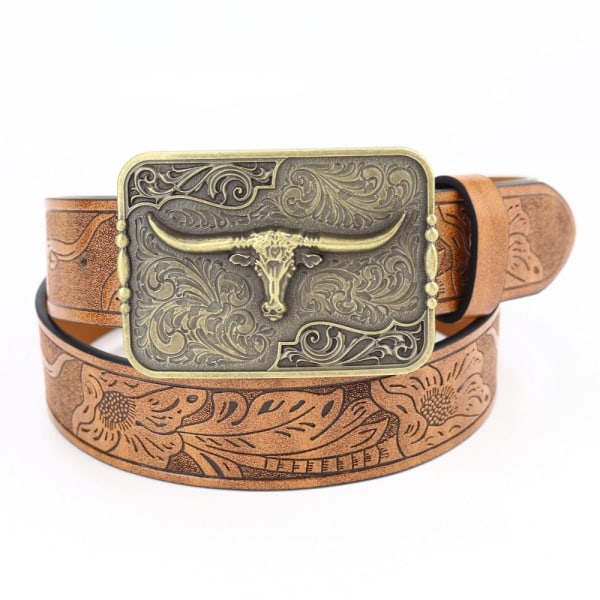 Western Cowboy Belt Buckle Belt for Men 110CM 110 cm