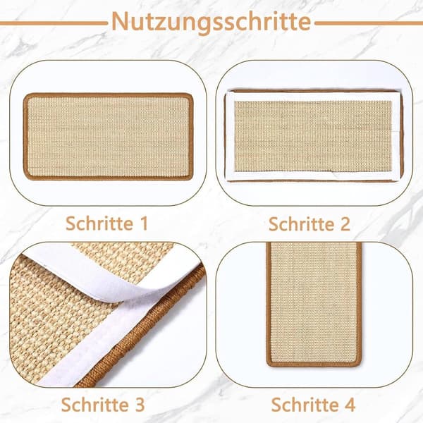 Sisal Kattekradsemåtte 20 x 40 cm Holdbart kradsemøbel til katte beskyttelse af møbler og døre