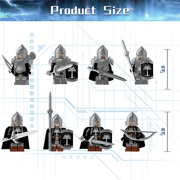 8 stk. middelalderfigurer Antikke romerske minifigurer Ridder Soldat Actionfigur Byggeklodser Legetøj Børnelegetøjsgave Samling