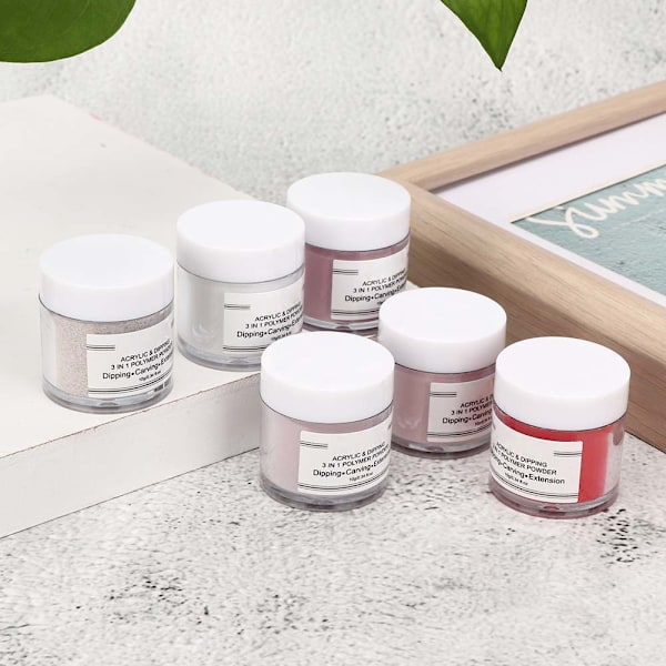 Nagel Akryl Pulver Naglar Dipp Pulver Nagelkonst Dekoration Kit Set