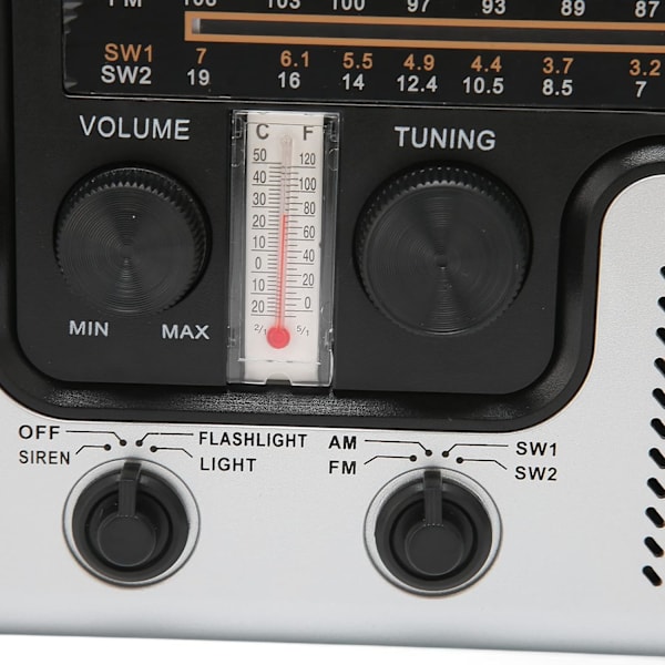 Bärbar LED Handvev Radio AM FM SW Sol Dynam Outdoor Nödradio med Bärbar Ficklampa